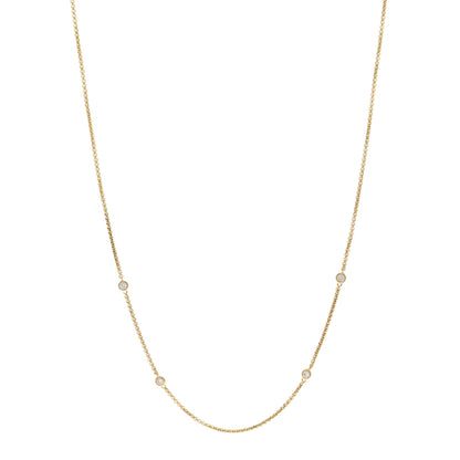 David Yurman 18K Yellow Gold Diamond Station Necklace 1 of 5