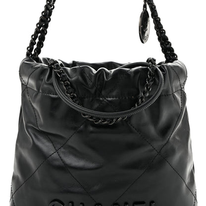 Chanel Shiny Calfskin Quilted Mini Chanel 22 So Black 8 of 10