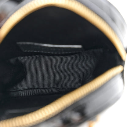 Saint Laurent Patent Crocodile Embossed Round Belt Bag Black 5 of 10