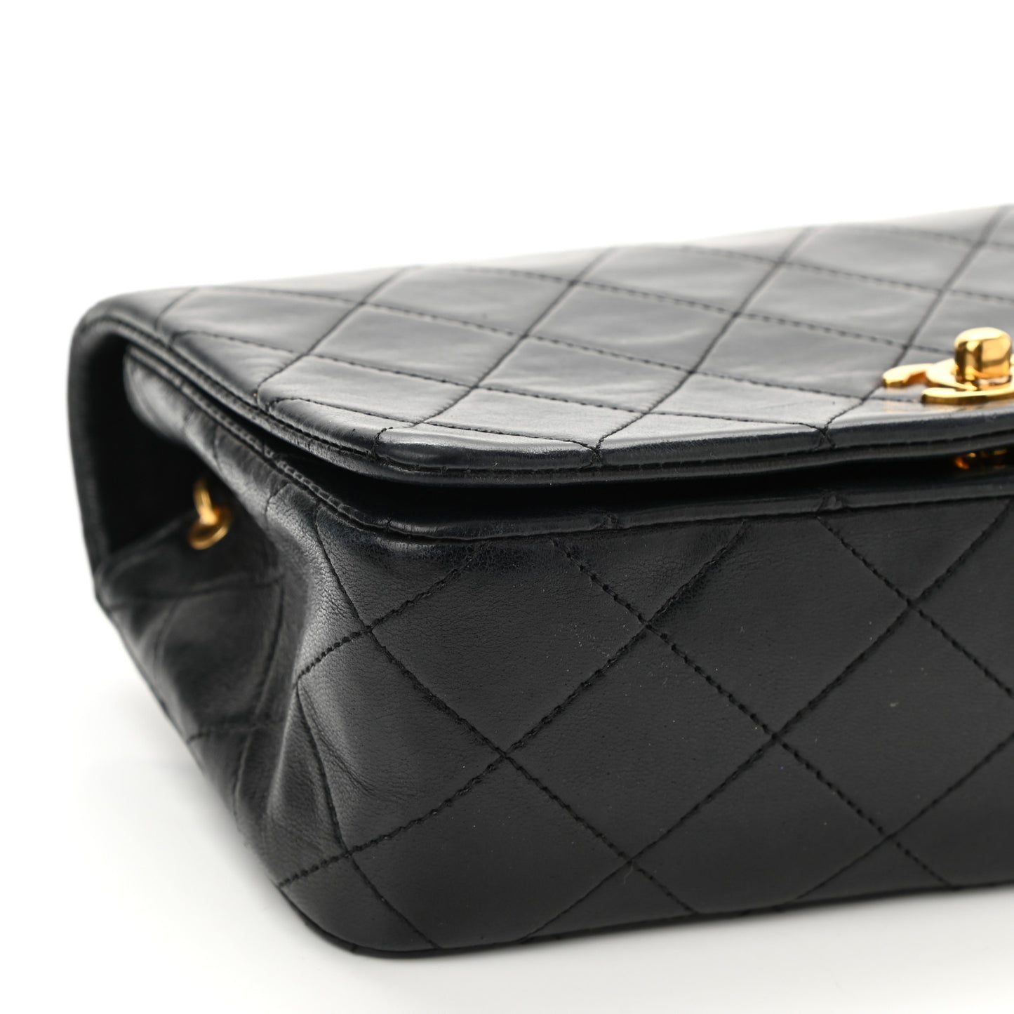 Lambskin Quilted Small Single Flap Bag Black