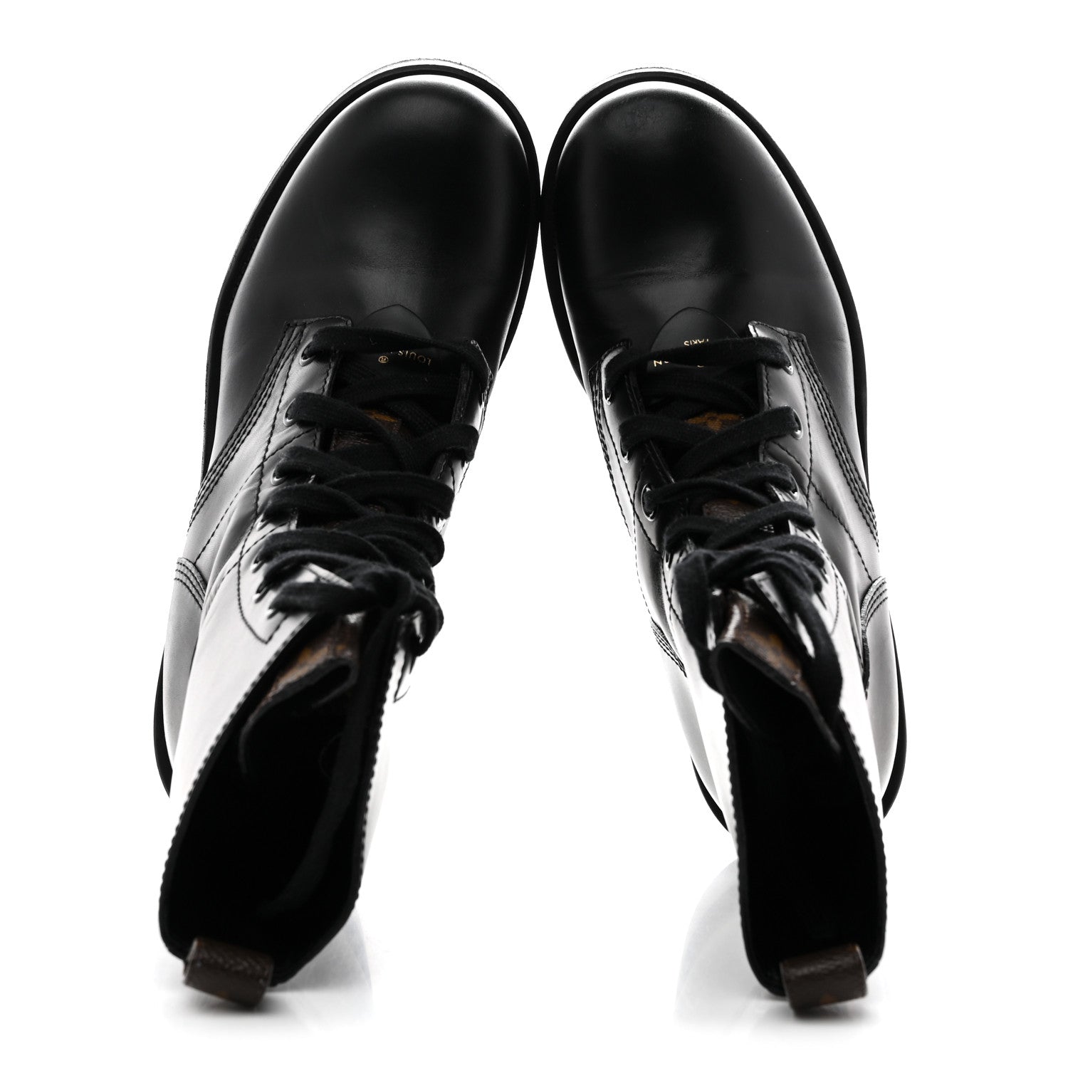 Louis Vuitton Calfskin Monogram Metropolis Flat Ranger Boots 39 Black 2 of 9
