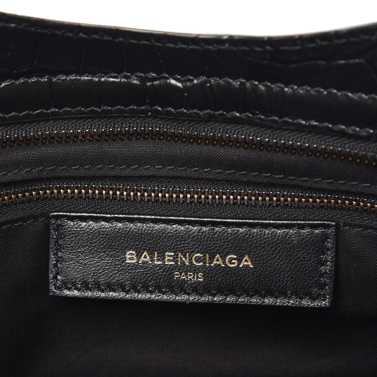 Balenciaga Calfskin Crocodile Embossed Classic Hardware City Black 8 of 8