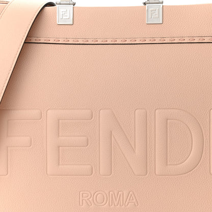 Fendi Vitello Cher Plexiglass Logo Debossed Medium Fendi Sunshine Shopper Tote Light Rose 8 of 10