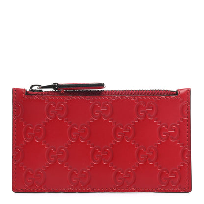 Gucci Guccissima Signature Coin Case Card Holder Hibiscus Red 1 of 7