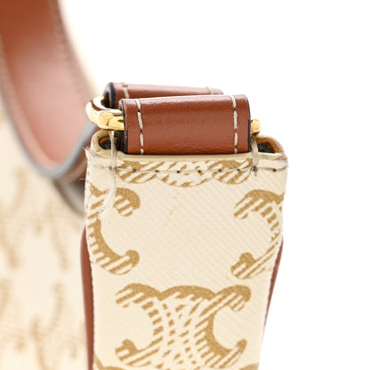 Celine Canvas Calfskin Ava Triomphe Shoulder Bag White 15 of 15