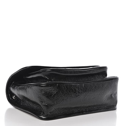 Saint Laurent Crinkled Calfskin Matelasse Monogram Baby Niki Chain Satchel Black 4 of 11