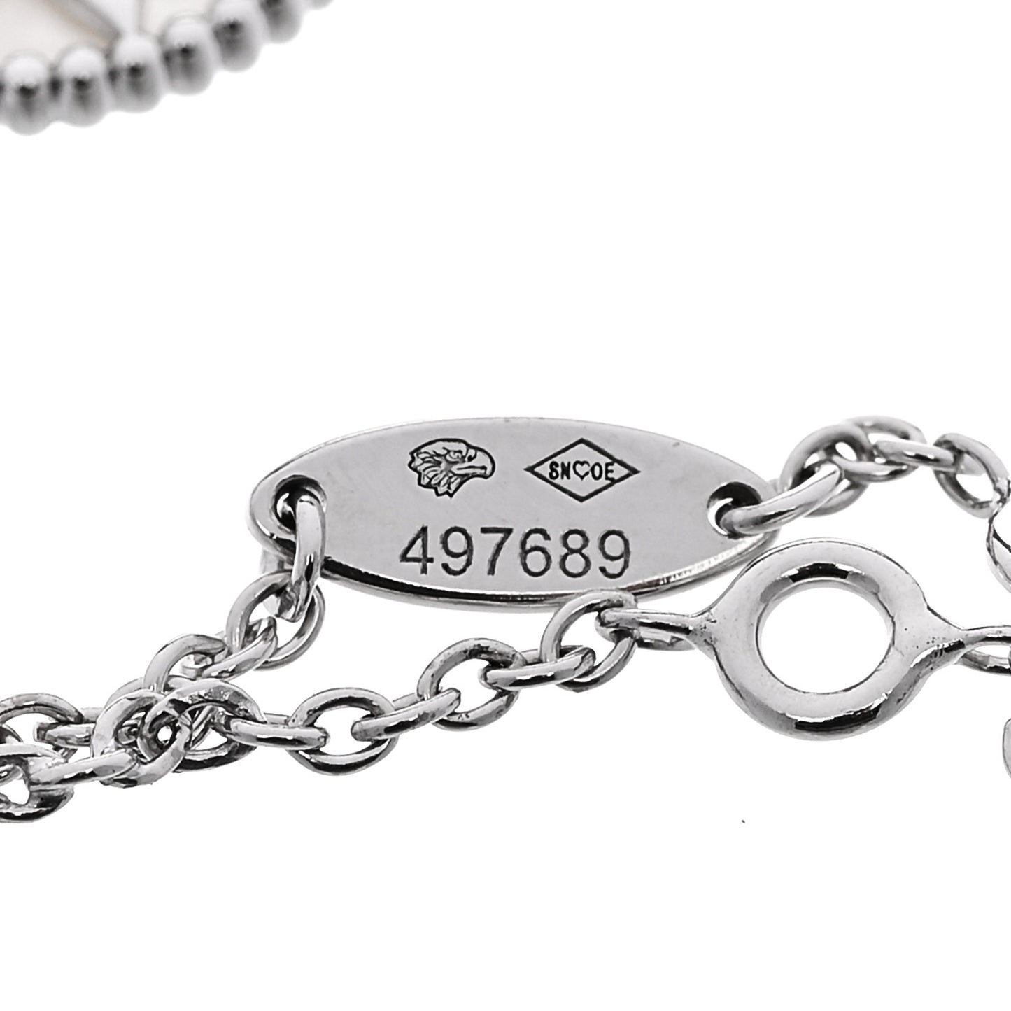 18K White Gold Diamond Mother of Pearl Rose Des Vents Bracelet