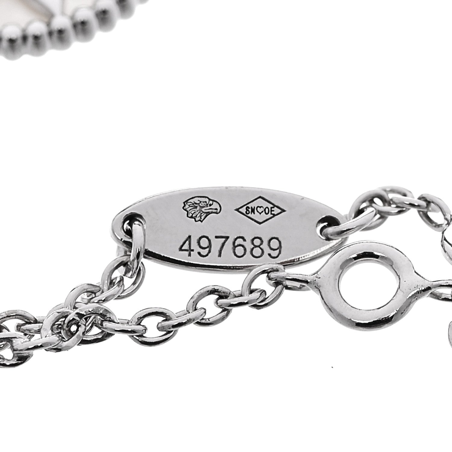 Christian Dior 18K White Gold Diamond Mother of Pearl Rose Des Vents Bracelet 4 of 4