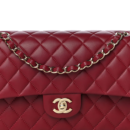 Chanel Lambskin Quilted Medium Double Flap Burgundy 8 of 13