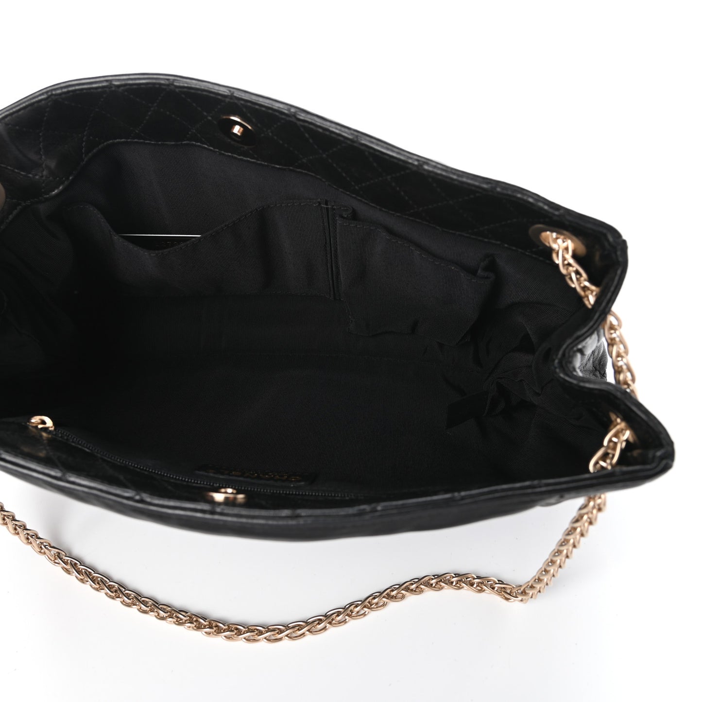 Lambskin Pleated Shoulder Bag Black