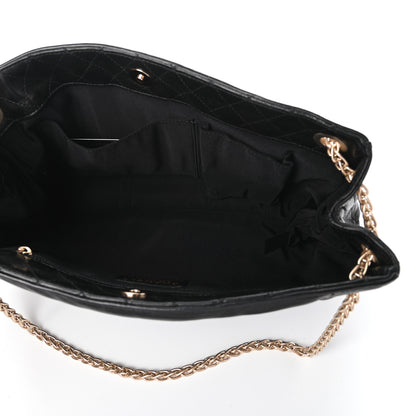 Chanel Lambskin Pleated Shoulder Bag Black 5 of 10
