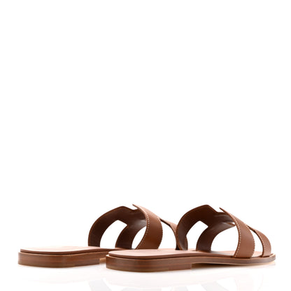 Hermes Box Calfskin Oran Sandals 40 Gold 5 of 10