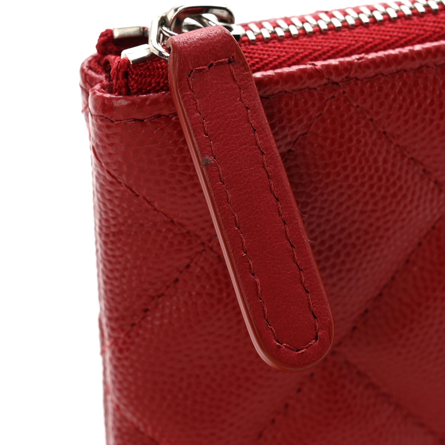 Caviar Quilted Medium Cosmetic Case Red