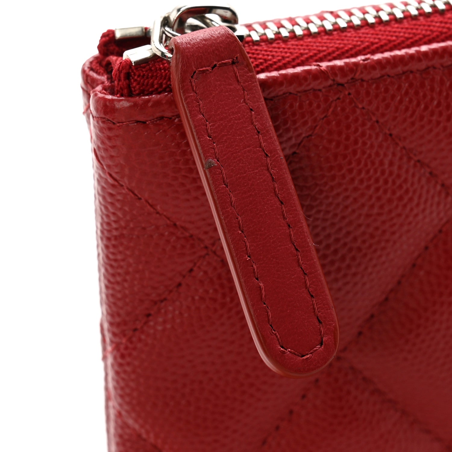 Chanel Caviar Quilted Medium Cosmetic Case Red 9 of 10