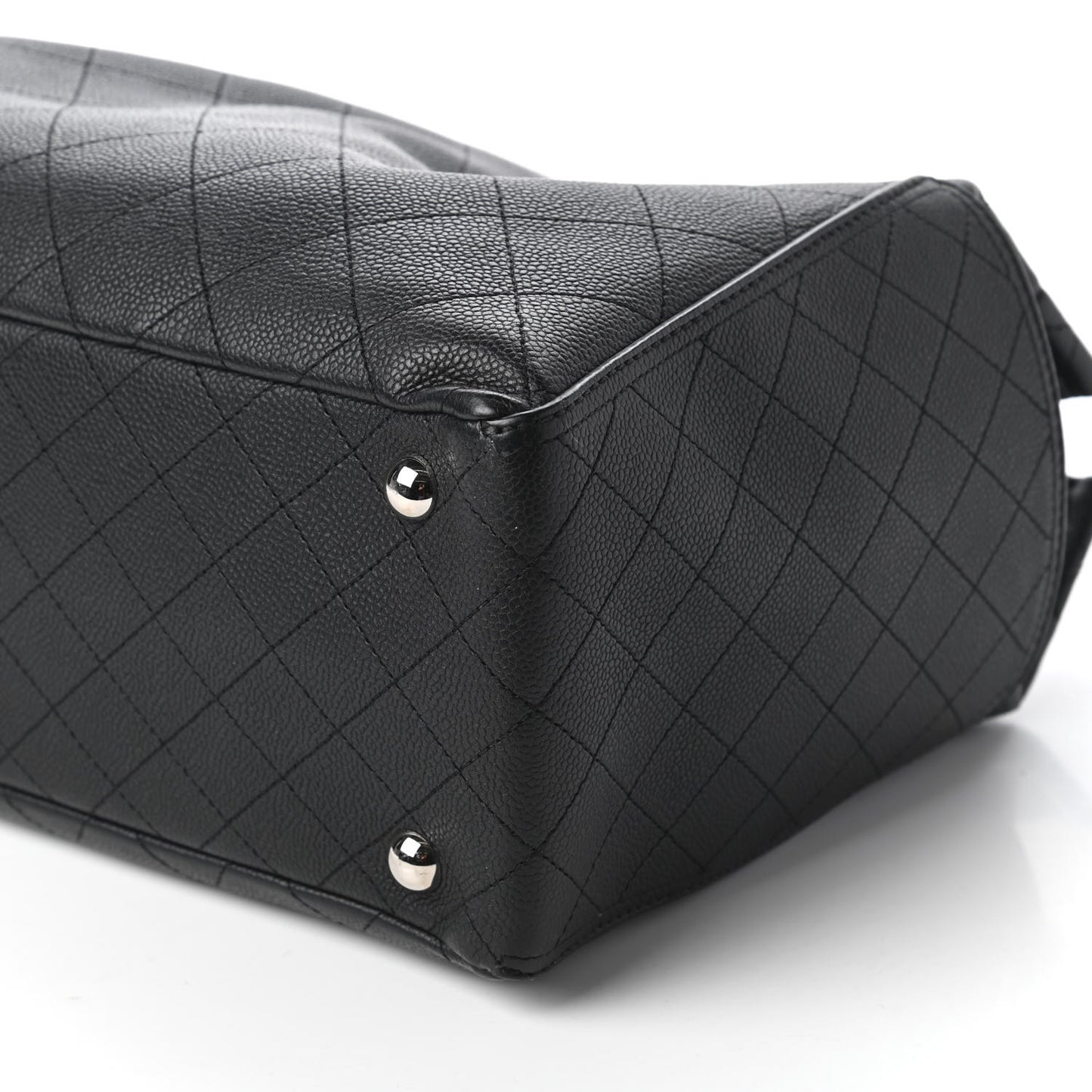 Grained Calfskin CC Pocket Tote Black