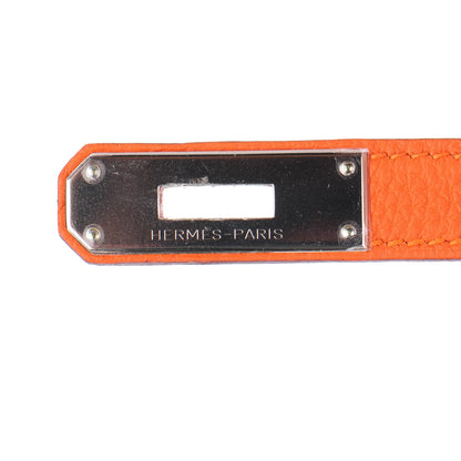 Hermes Togo Horseshoe Birkin 35 Orange Rouge Casaque 10 of 27