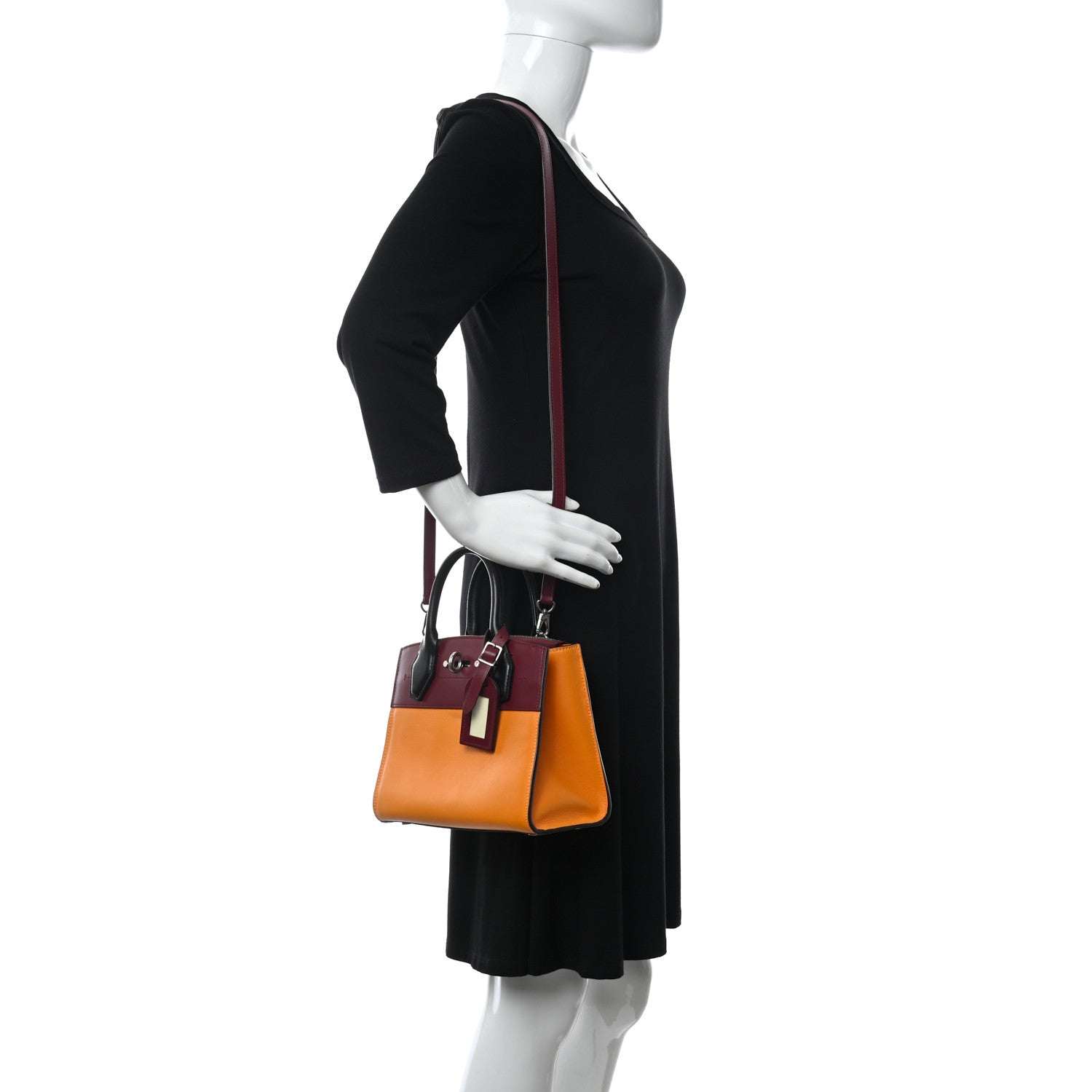 Louis Vuitton Calfskin City Steamer Mini Amaretto Burgundy Black 2 of 12