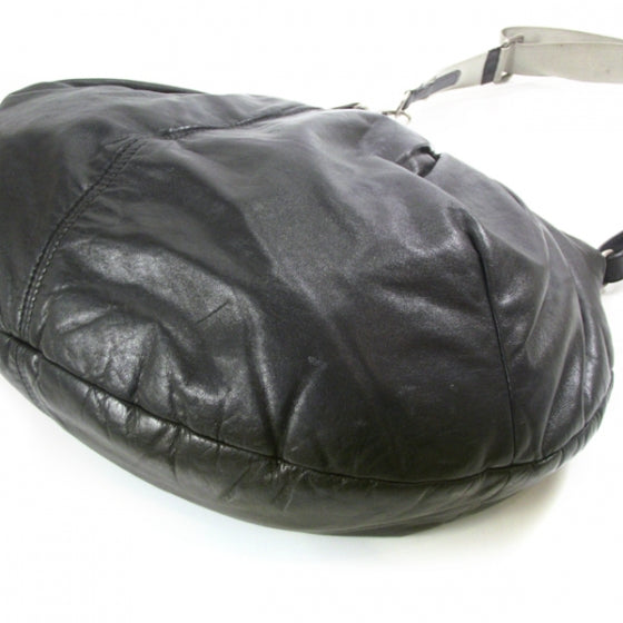 MARNI Lambskin Balloon Satchel Black