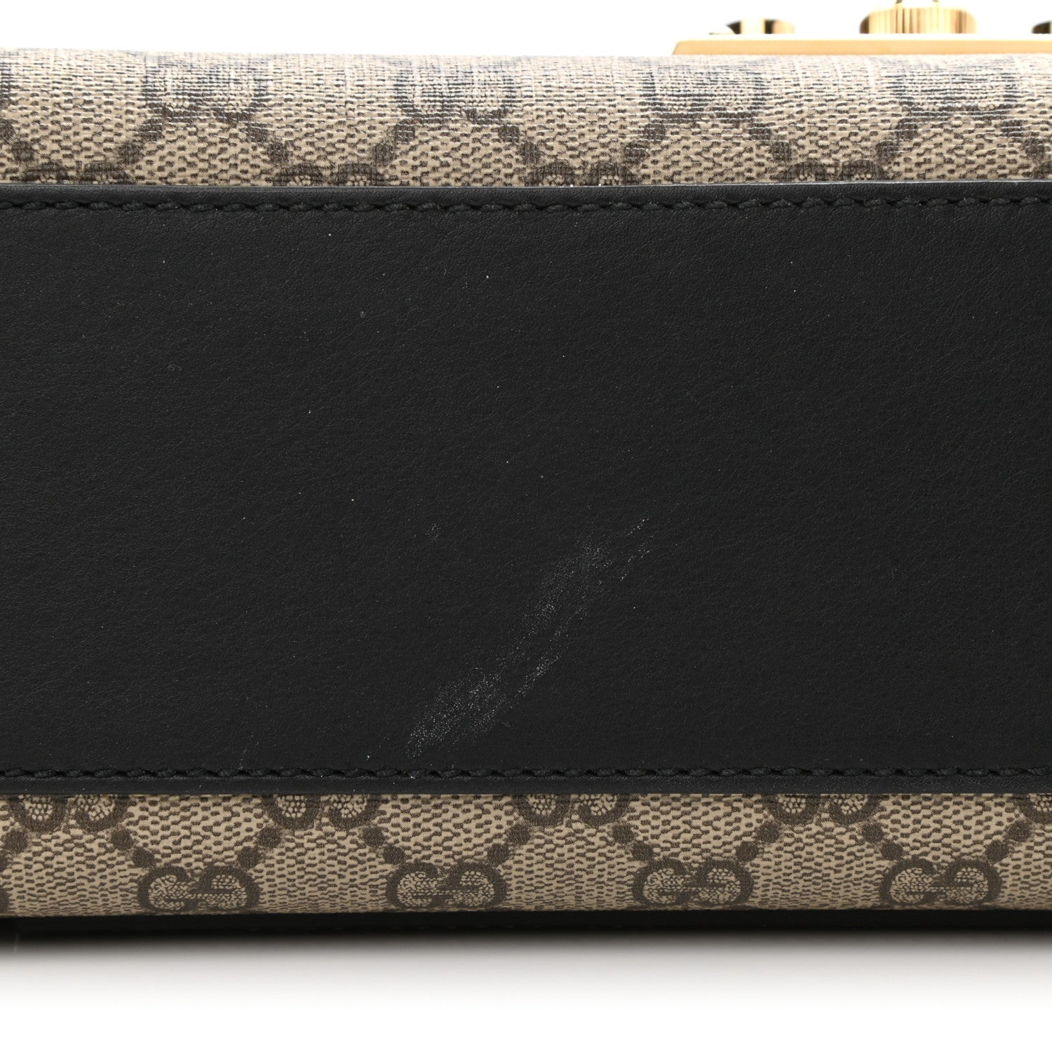Gucci GG Supreme Monogram Calfskin Medium Padlock Shoulder Bag Beige Black Cuir 13 of 14