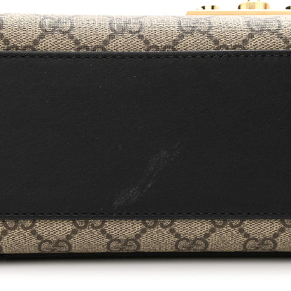 Gucci GG Supreme Monogram Calfskin Medium Padlock Shoulder Bag Beige Black Cuir 13 of 14