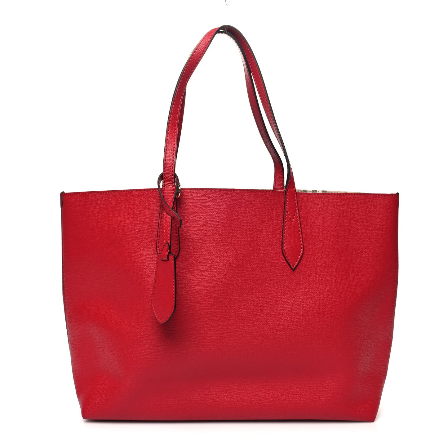 Haymarket Check Small Reversible Tote Poppy Red