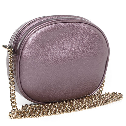 Gucci Metallic Pebbled Calfskin Mini Soho Chain Bag Purple 3 of 10