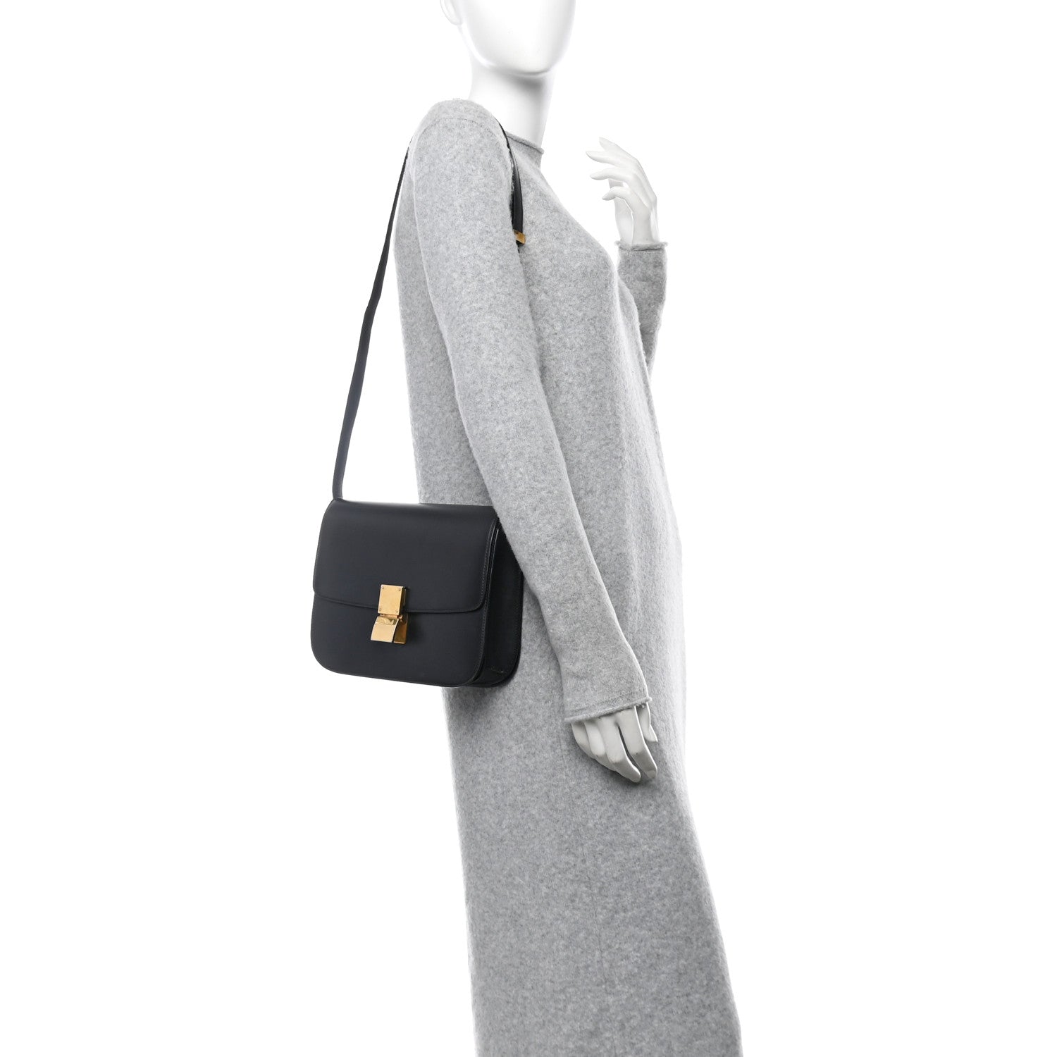 Celine Box Calfskin Medium Classic Box Flap Bag Black 2 of 11