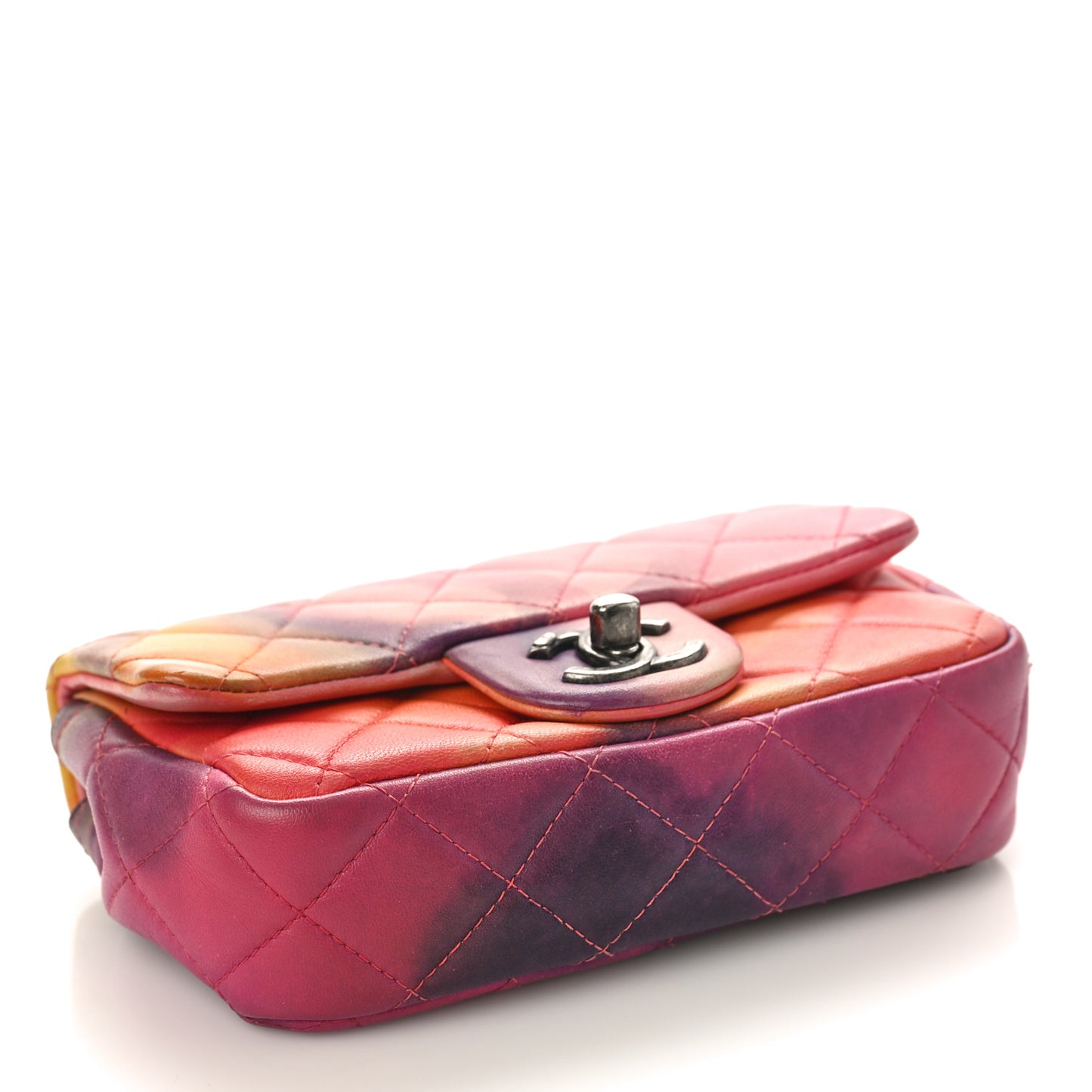 Lambskin Quilted Extra Mini Flower Power Flap Multicolor