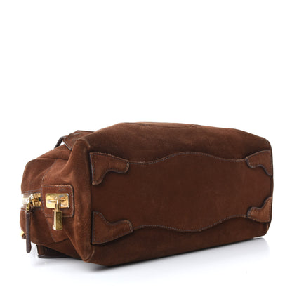Prada Suede Scamosciato Logo Bowler Sigaro 4 of 10