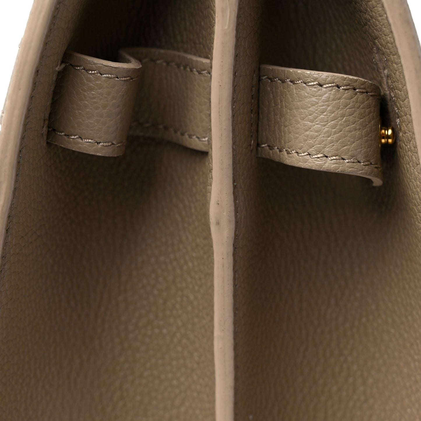 Grainy Calfskin Medium Title Bag Honey