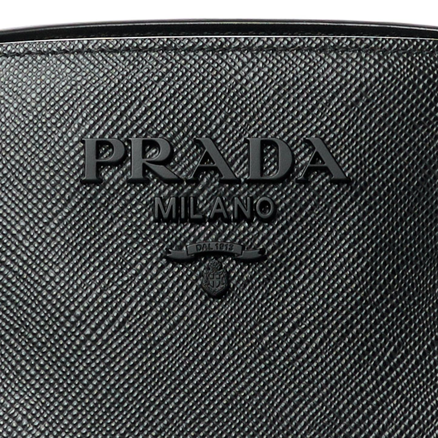 Saffiano Cuir Calfskin Small Monochrome Top Handle Tote Black