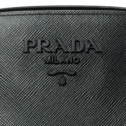 Prada Saffiano Cuir Calfskin Small Monochrome Top Handle Tote Black 9 of 11