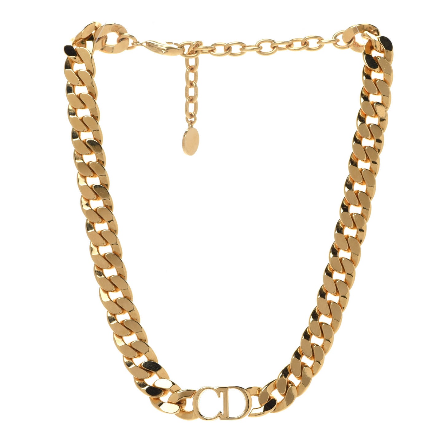 Metal CD Choker Necklace Gold