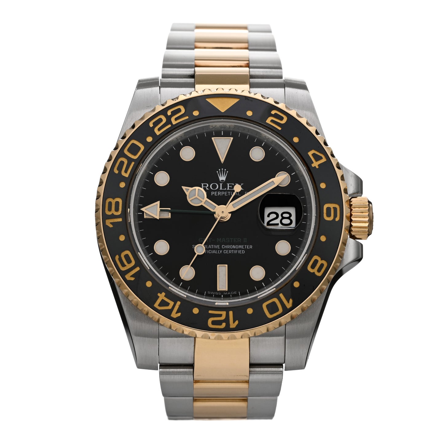 Stainless Steel 18K Yellow Gold 40mm GMT-Master II Oyster Perpetual Date Watch 116713LN
