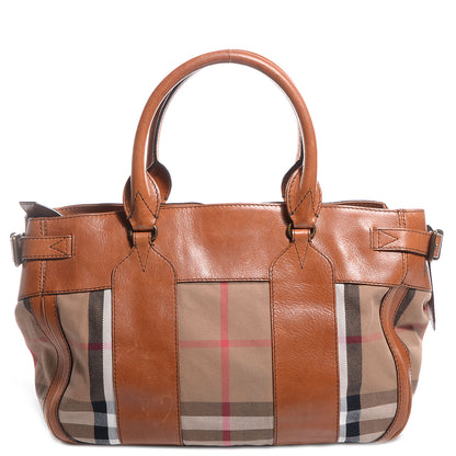 Burberry Vintage Washed Leather House Check Medium Chadwick Tote Saddle Brown 1 of 10