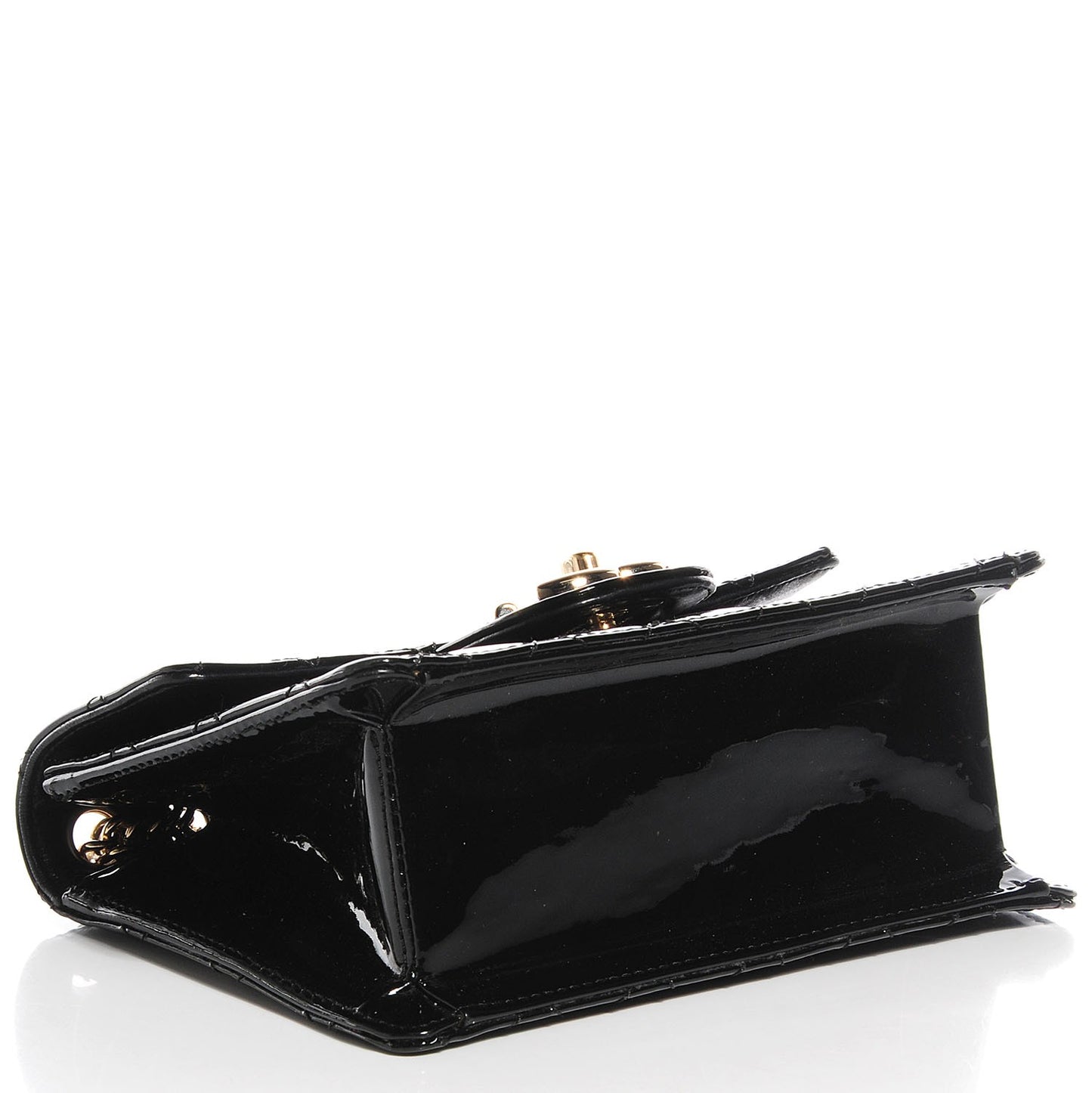 Patent Quilted Evening Star Mini Flap Black