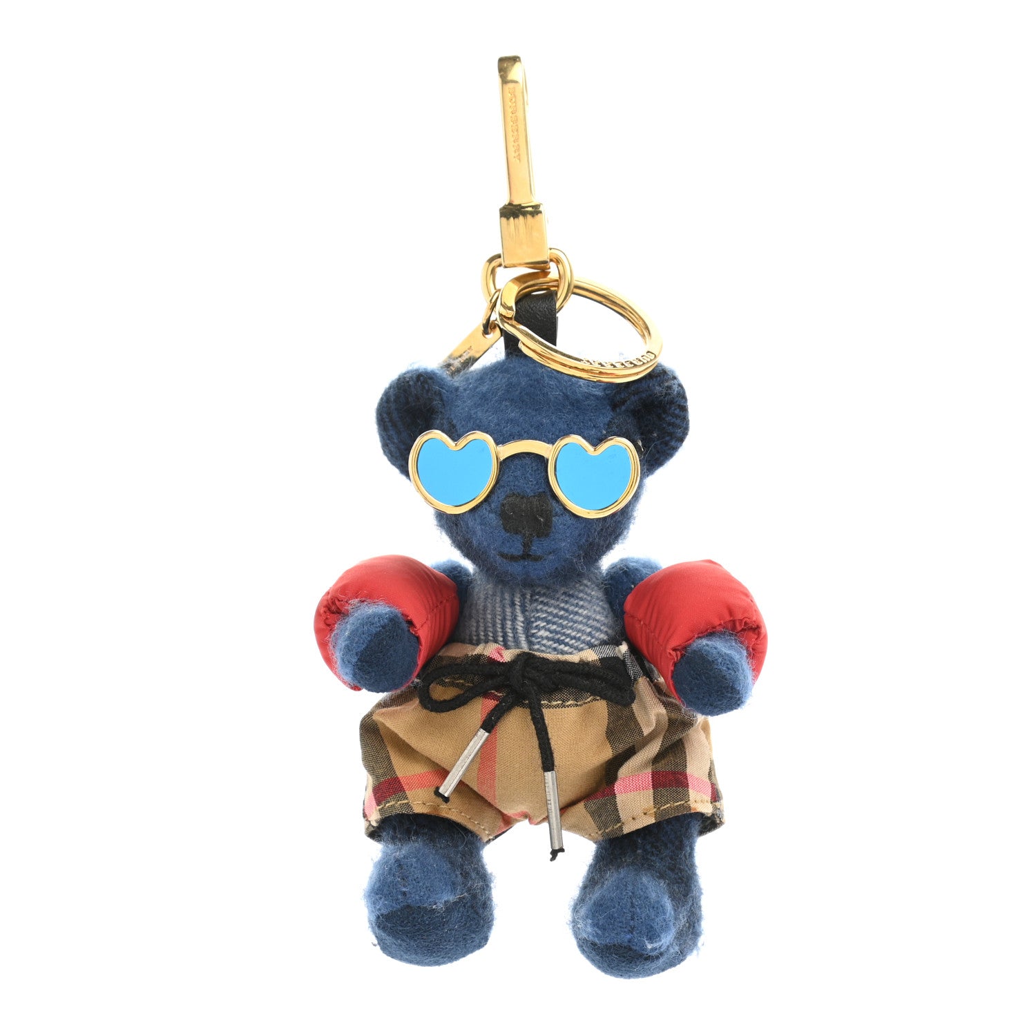 Burberry Cashmere Thomas Beachwear Teddy Bear Keychain Charm Blue Multi 1 of 5