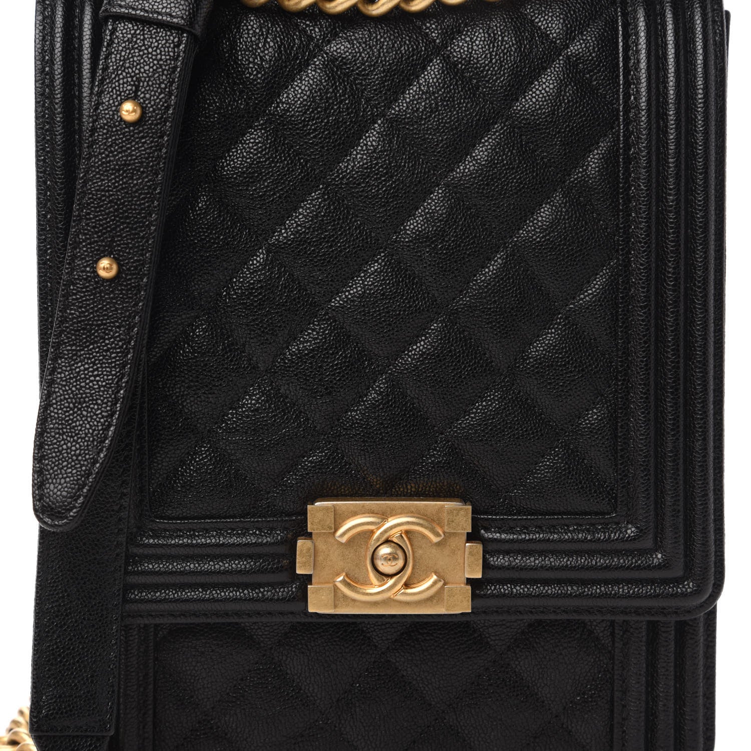 Chanel Caviar Quilted North South Boy Flap Black 11 of 12