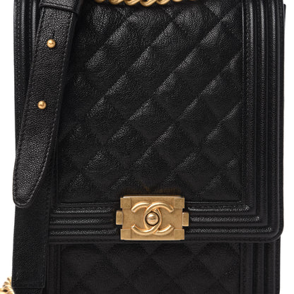 Chanel Caviar Quilted North South Boy Flap Black 11 of 12