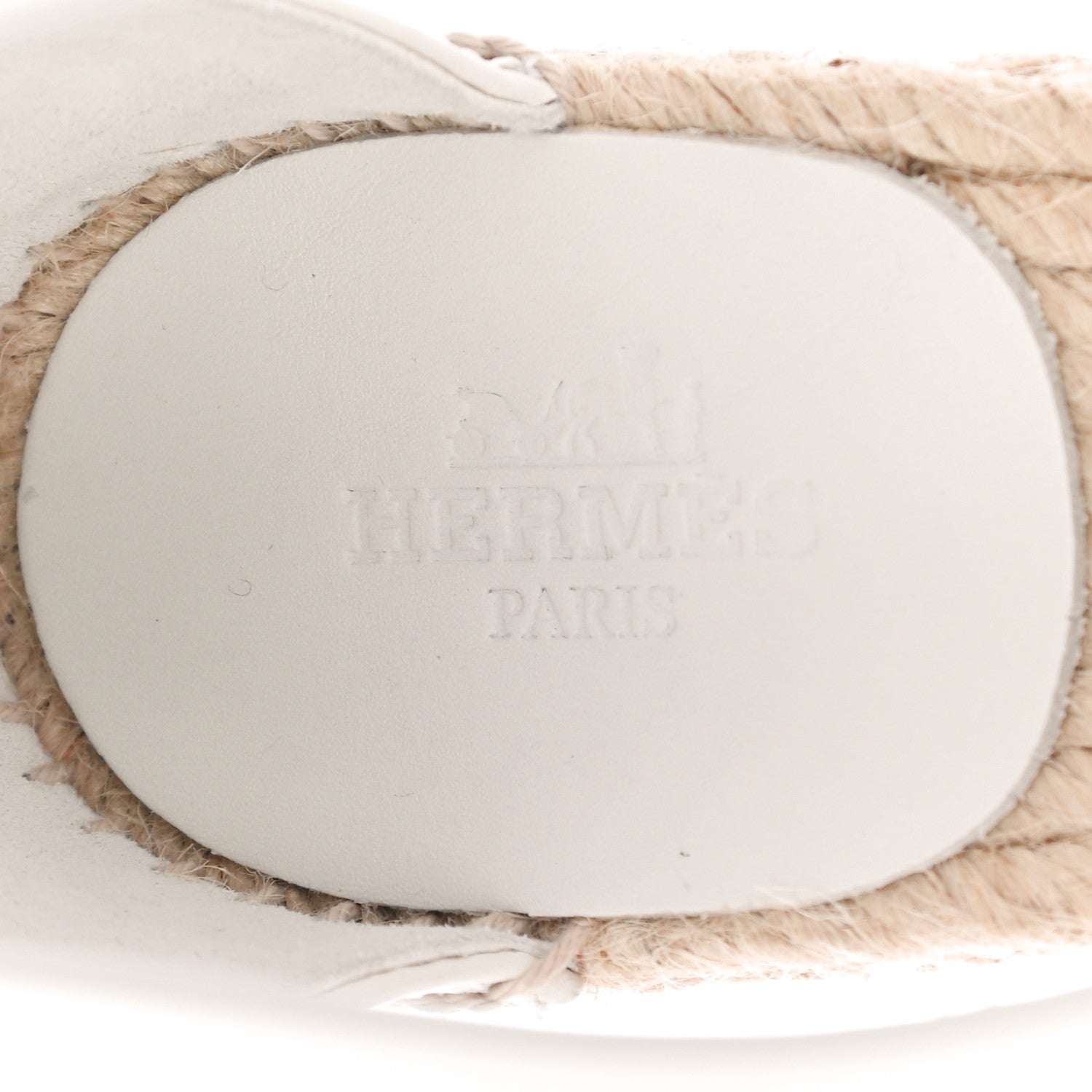 Hermes Calfskin Tipoli Espadrille Wedges 37 White 7 of 13