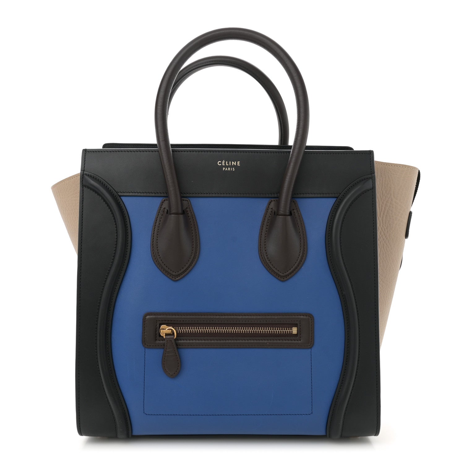 Celine Elephant Calfskin Mini Tri-Color Luggage Indigo 1 of 10