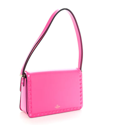 Valentino Garavani Smooth Calfskin Enamel Tonal Rockstud23 Shoulder Bag Pink PP 2 of 9