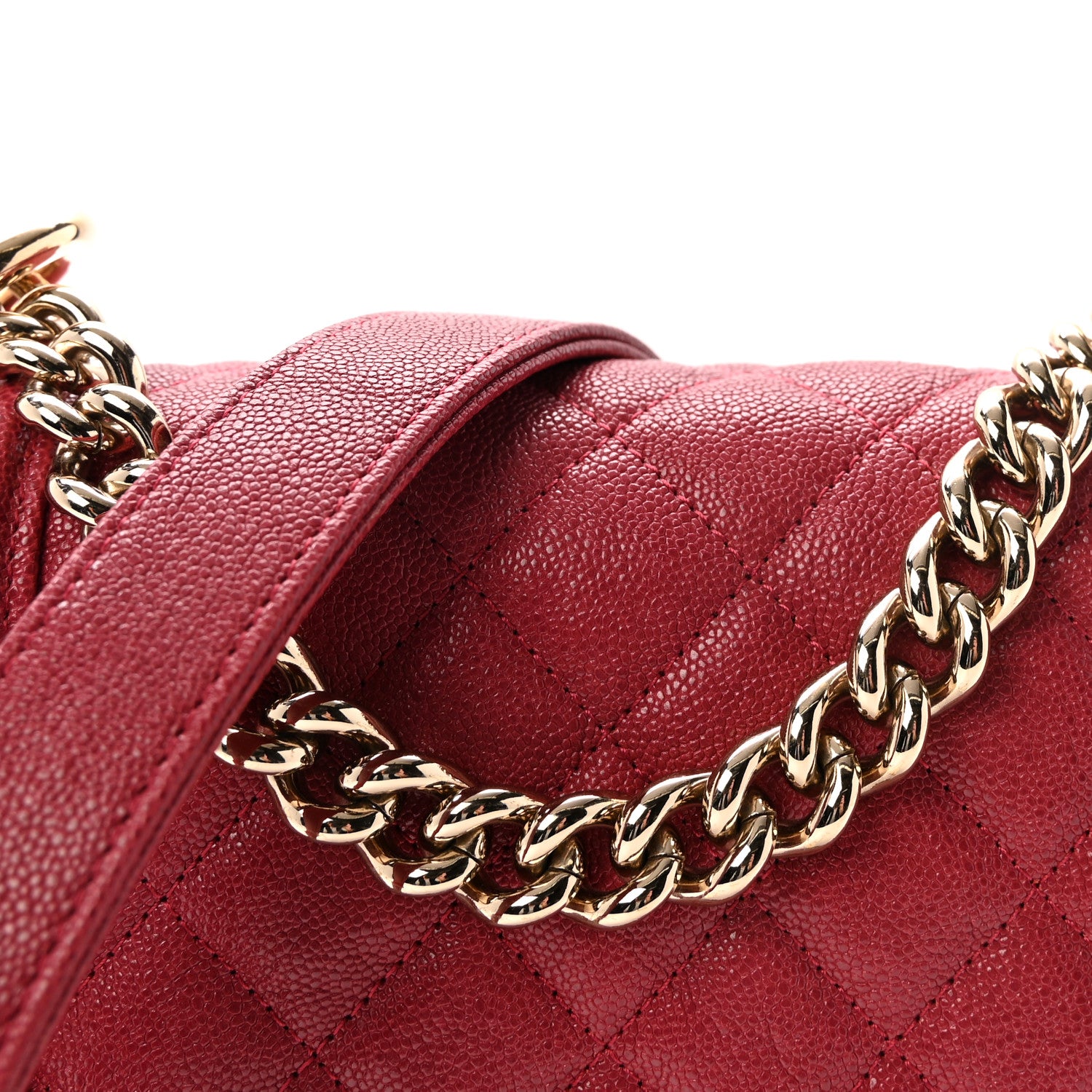 Chanel Caviar Quilted North South Boy Flap Red 8 of 10