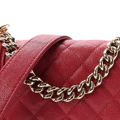 Chanel Caviar Quilted North South Boy Flap Red 8 of 10
