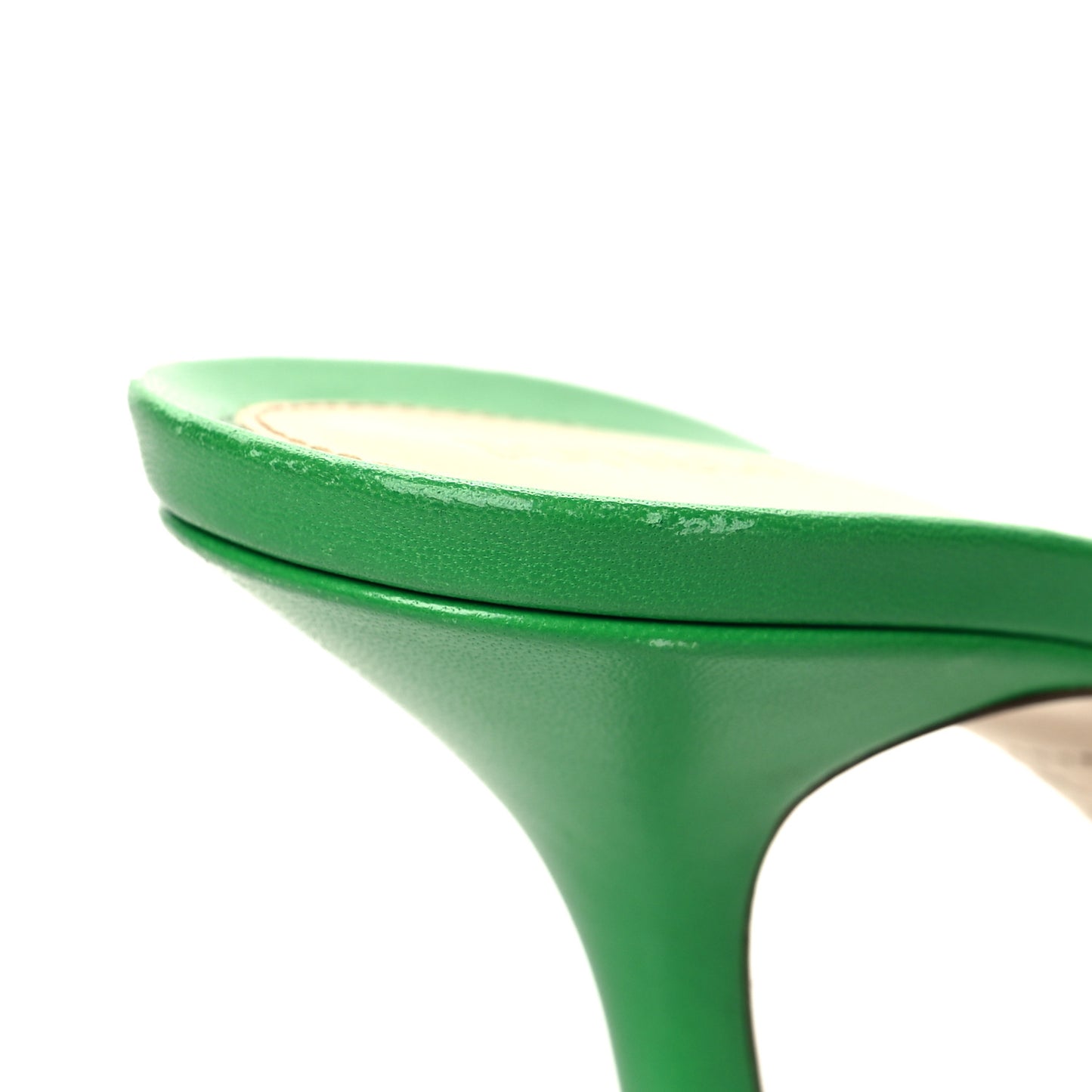 Lambskin Stretch Mule Sandals 38 Grass