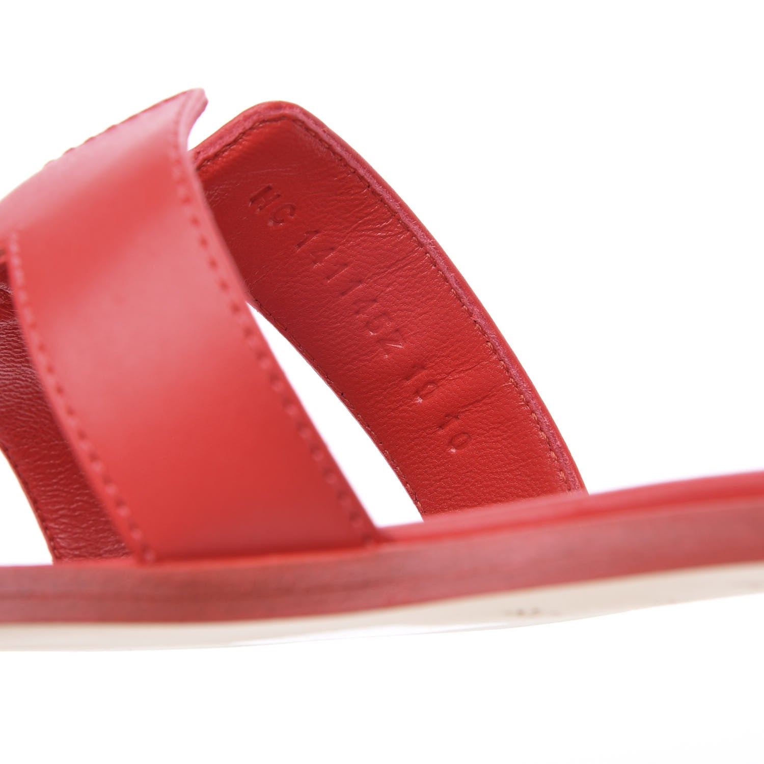 Hermes Calfskin Oran Sandals 36 Red 10 of 11