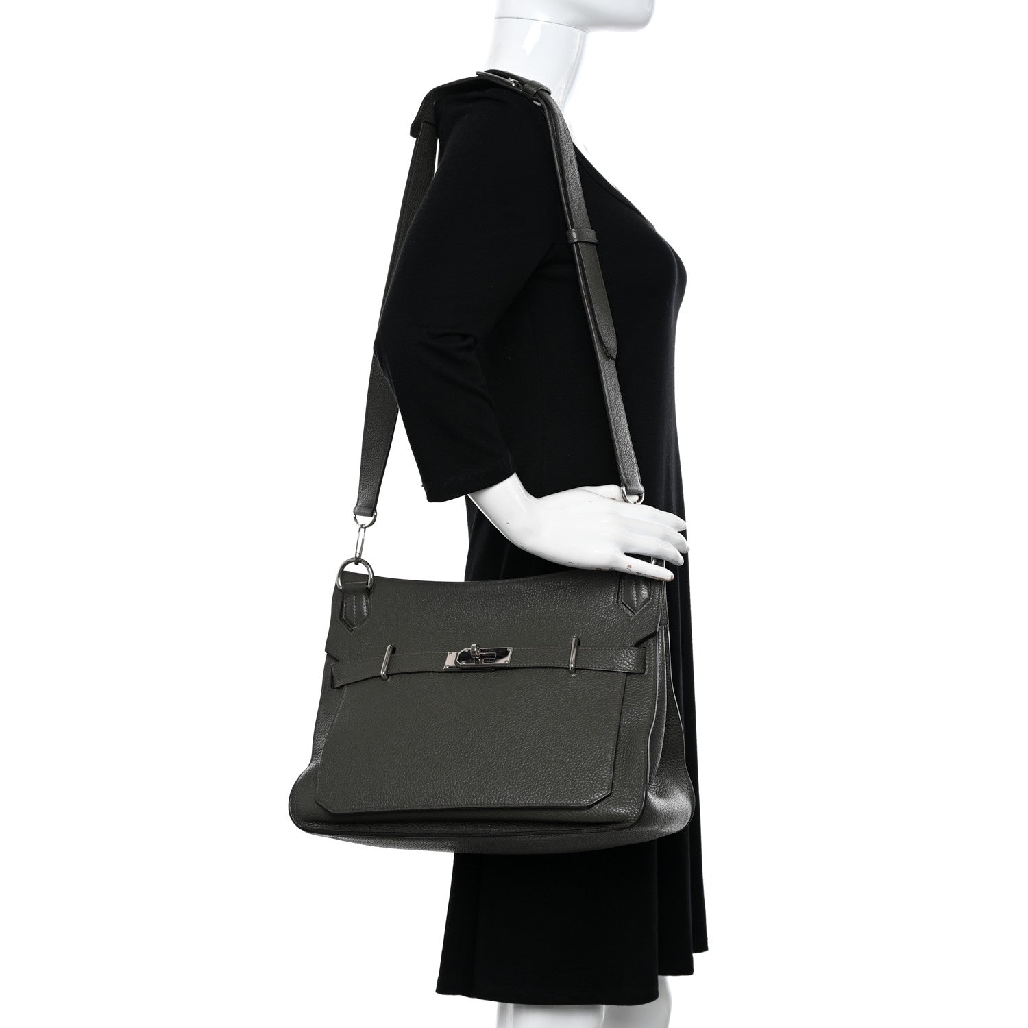 Hermes Taurillon Clemence Jypsiere 34 Etain 2 of 13
