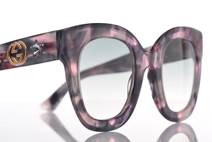 Gucci Round Frame Star Sunglasses GG0208S Grey Pink 7 of 7