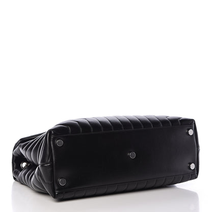 Saint Laurent Calfskin Y Quilted Monogram Large Loulou Chain Satchel Black 4 of 15