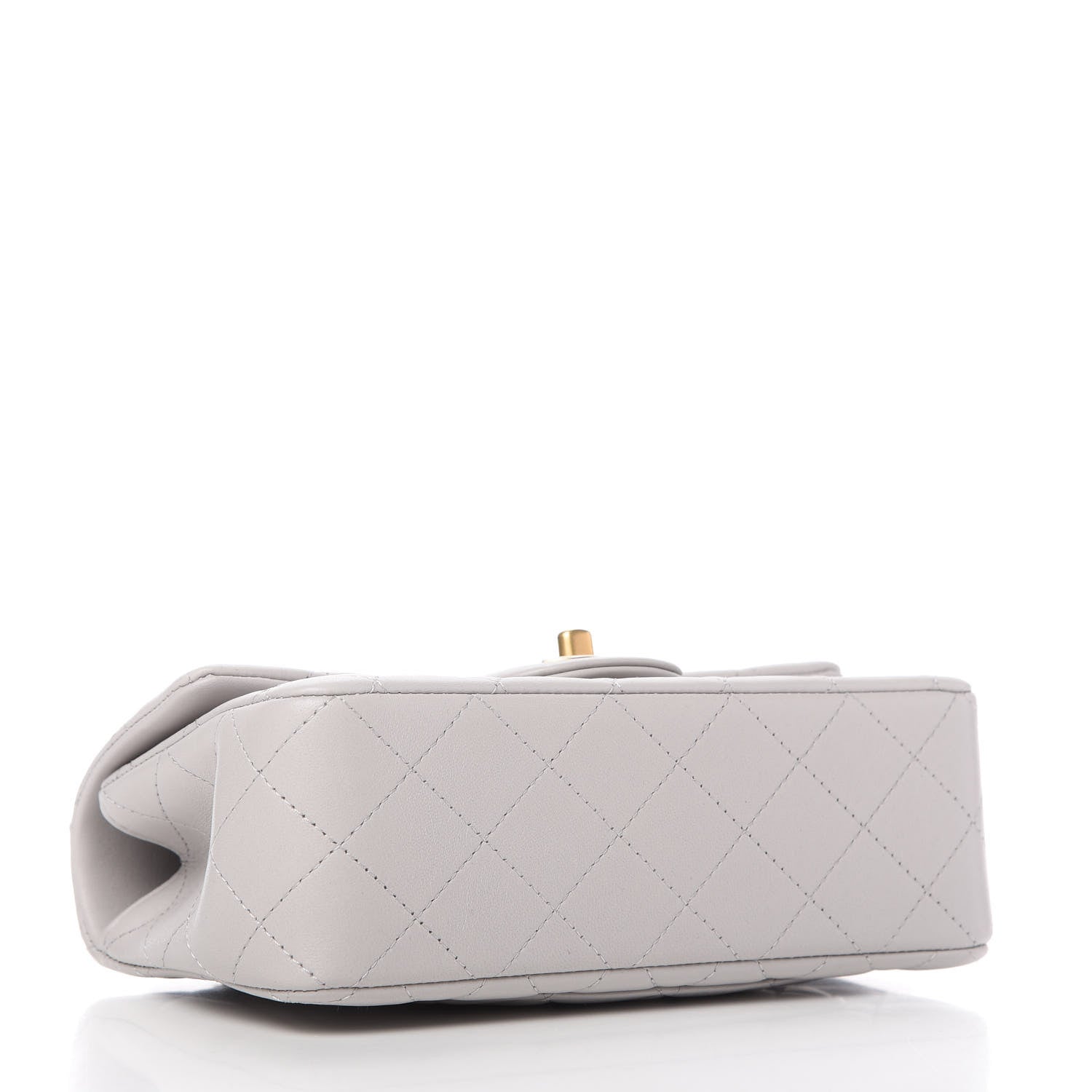 Chanel Lambskin Quilted Mini Top Handle Rectangular Flap Grey 4 of 11